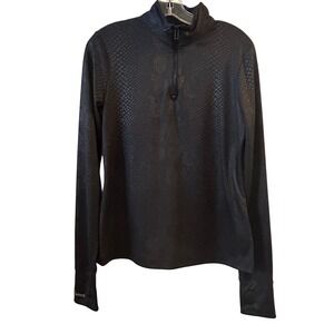 NFL Baltimore Ravens All Sport Couture Womens Black Snakeskin Quarter‎ Zip Large